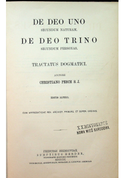 De Deo Uno 1899