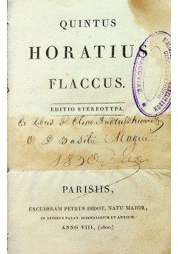 Quintus Horatius Flaccus 1800 r.