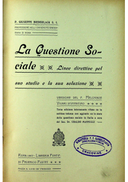 La Questione Sociale 1907 r.