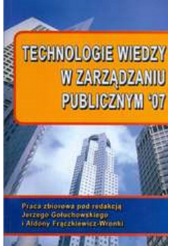 Technologie wiedzy w zarządzaniu publicznym 07
