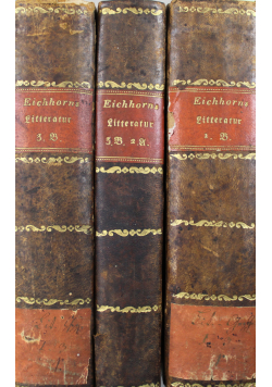 Geschichte der Litteratur Tom 1 i 3 cz. 1 i 2 1812 r.