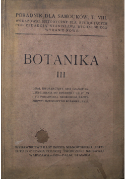 Botanika III poradnik dla samouków 1929 r.