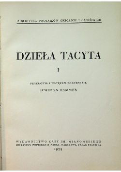 Działa Tacyta tom I 1938 r.