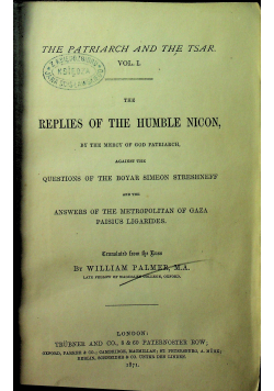 The Replies of the Humble Nicon 1871 r.