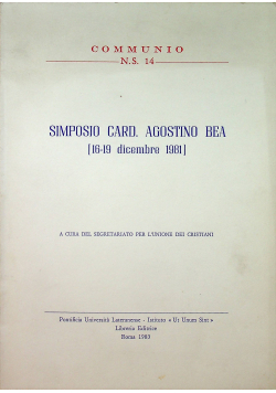 Simposio Card Agostino Bea 16 19 dicembre 1981