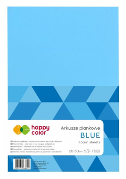 Arkusze piankowe A4 5szt niebieskie HAPPY COLOR