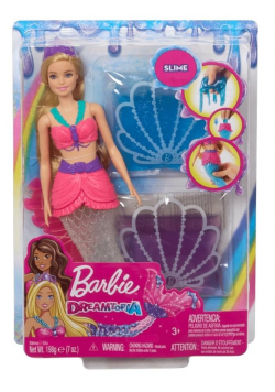 Barbie Dreamtopia. Lalka Syrenka brokatowy slime