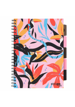 Kołozeszyt Strigo A4 Project Book Jungla różowy kratka