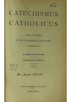 Catechismus catholicus 1933 r