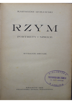 Rzym Portrety i Szkice 1924 r