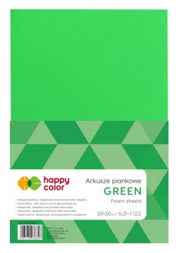 Arkusze piankowe A4 5szt zielone HAPPY COLOR