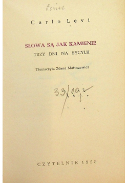 Słowa są jak Kamienie