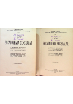 Zagadnienia seksualne Tom 1 i 2 Lwów