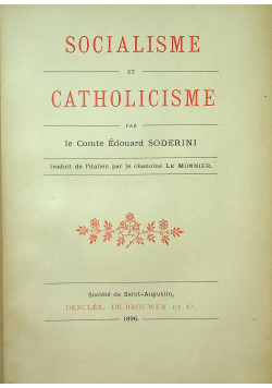Socialisme et Catholicisme 1896 r