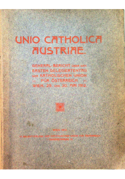 Unio Catholica Austriae 1912 r.