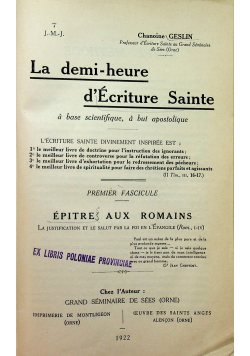 La demi heure dEcriture Sainte 7 części ok 1922 r.