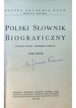 Polski słownik biograficzny tom XXVIII