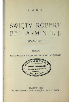 Święty Robert Bellarmin 1930r