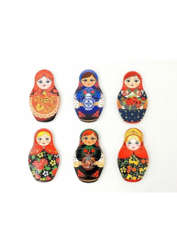 Magnes matrioszka 10x6cm ceramiczny MIX