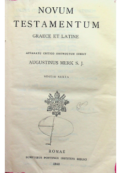 Novum Testamentum Graece et latine 1948 r.