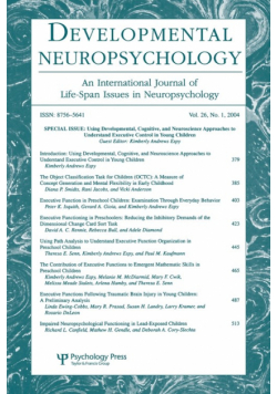 Using Developmental, Cognitive, and Neuroscience Approaches To Understand Executive Control in Young Children