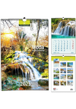 Kalendarz 2025 B3 7 planszowy Woda