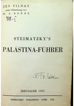 Steimatzky s Palastina Fuhrer 1935 r.