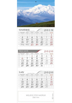 Kalendarz 2020 Trójdzielny Alpy CRUX