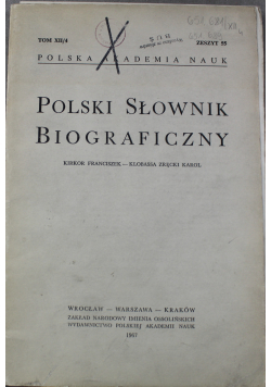 Polski słownik biograficzny tom XII/4 zeszyt 55