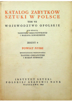 Katalog zabytków sztuki w Polsce Tom VII Zeszyt 9
