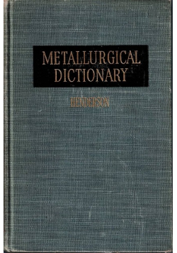 Metallurgical dictionary