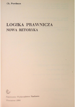 Logika prawnicza Nowa retoryka