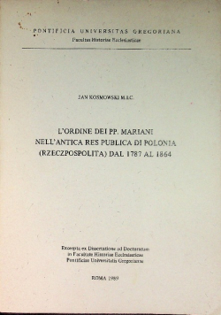 Lordine dei pp. Mariani