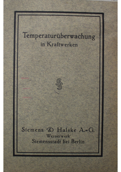 Temperaturuberwachung in Kraftwerken 1921 r.