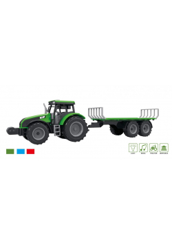 Traktor z przyczepą, dźwiękami i światłem