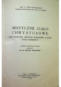 Mistyczne ciało chrystusowe 1939 r.