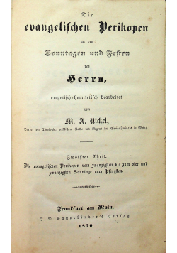 Die evangelische Perikopen Tom 12 1850 r.