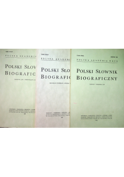 Polski Słownik Biograficzny 3 tomy