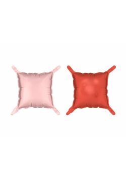 Balon foliowy Kwadrat różowo-czerwony 35x35cm 4szt