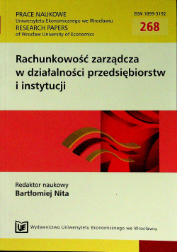 Rachunkowość zarządcza w działalności przedsiębiorstw i instytucji