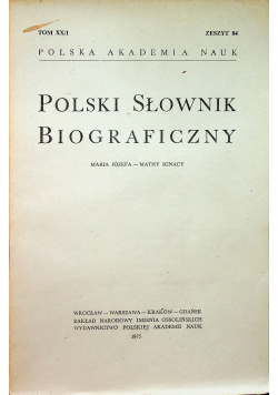 Polski słownik biograficzny Tom XXII zeszyt 84