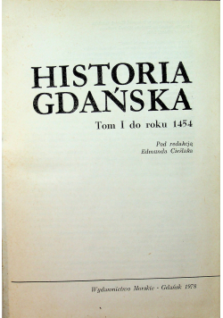 Historia Gdańska Tom I do roku 1454