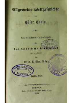 Allgemeine Weltgeschichte von Casar Cantu  band 4 1865 r.