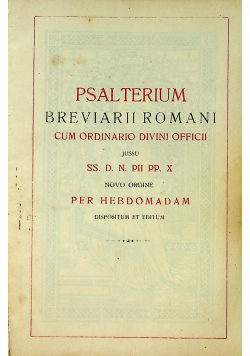 Psalterium Breviarii Romani 1913 r.