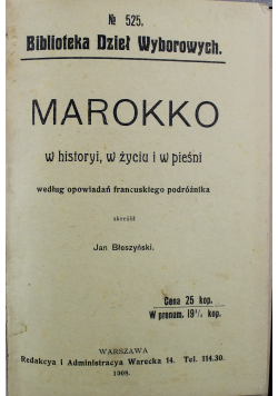 Marokko w historyi w życiu i w pieśni 1908 r.