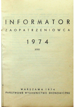 Informator Zaopatrzeniowca 1974