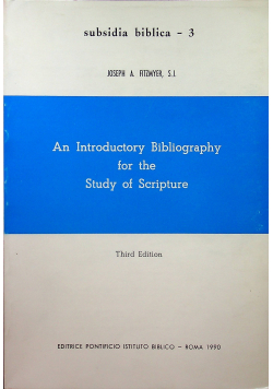 An Introductory Bibliography for the Study of Scripture