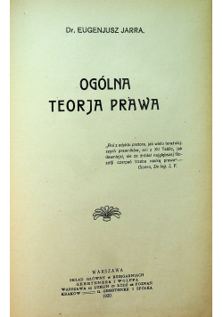 Ogólna Teorja Prawa 1920 r.