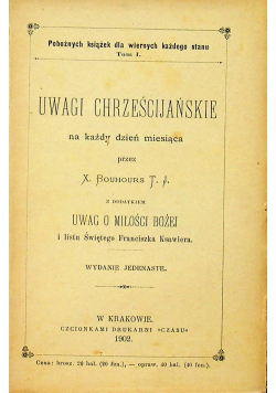 Uwagi Chrześcijańskie na każdy dzień miesiąca 1902 r.