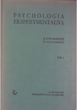 Psychologia Eksperymentalna Tom I